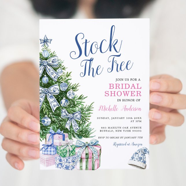 Invitación Stock The Tree Navidades Chinoiserie Bridal Shower (Subido por el creador)