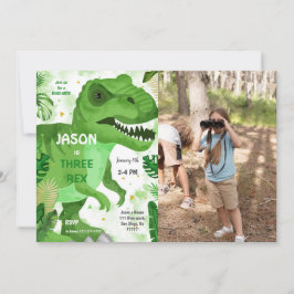 Invitación STOMP CHOMP su foto de cumpleaños de dinosaurios