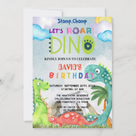 Invitación Stomp Chomp y Rugido