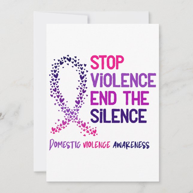 Invitación Stop Violence and the Silence Domestic Violence Aw (Anverso)
