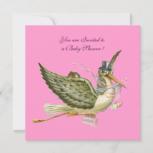 INVITACIÓN STORK BABY SHOWER (Anverso)