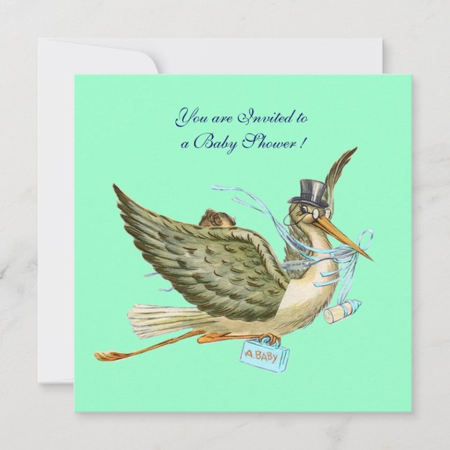 INVITACIÓN STORK BABY SHOWER (Anverso)