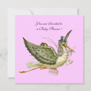 INVITACIÓN STORK BABY SHOWER