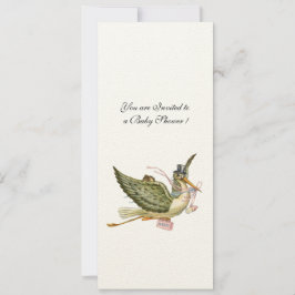 Invitación STORK BABY SHOWER, papel de fieltro