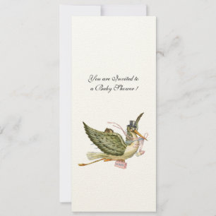 Invitación STORK BABY SHOWER, papel de fieltro