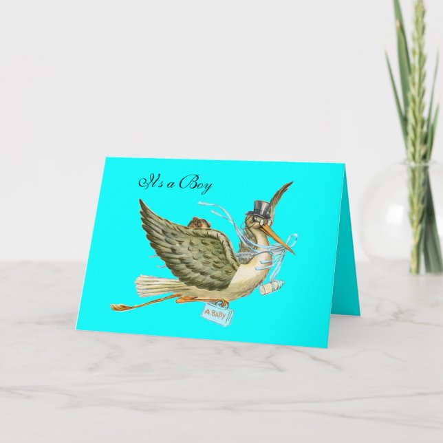 INVITACIÓN STORK BOY BABY SHOWER (Anverso)
