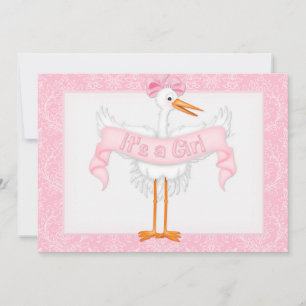 Invitación Stork It's a Chica Baby Shower Invitation