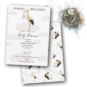 Invitación Stork Newborn Baby Boy Chica Baby Shower