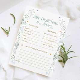 Invitación Story Book Baby Shower Baby Predictions Game Card