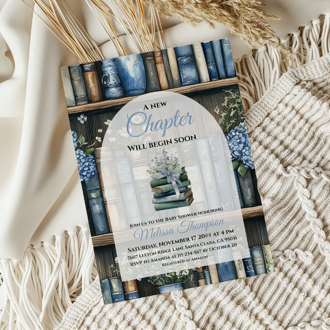 Invitación Storybook Blue Boy Library Book Baby Shower (Subido por el creador)