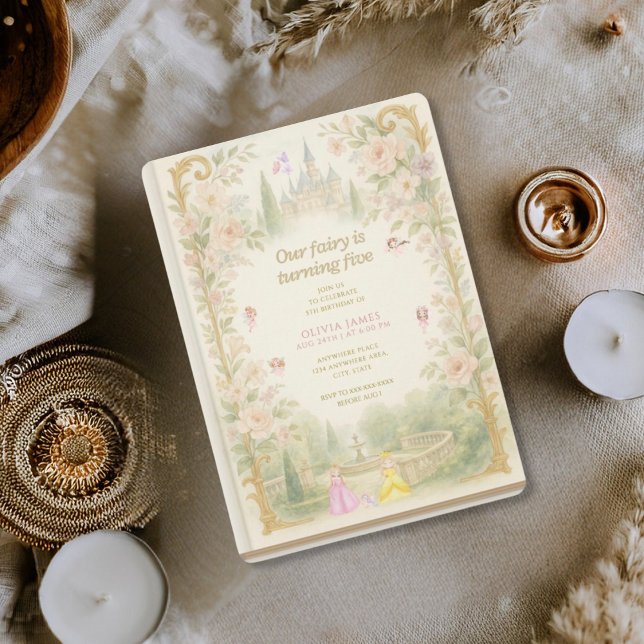 Invitación Storybook, fairy first, fairytale 5th birthday (Subido por el creador)