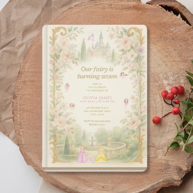 Invitación Storybook, fairy first, fairytale 7th birthday (Subido por el creador)