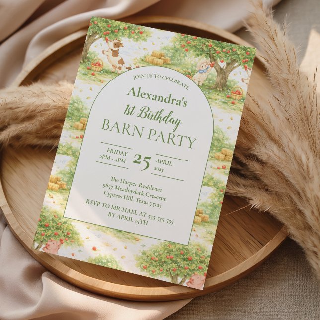 Invitación Storybook Farm Animals First Birthday (Subido por el creador)