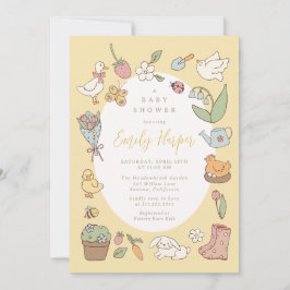Invitación Storybook Garden Vintage Baby Shower Invitation