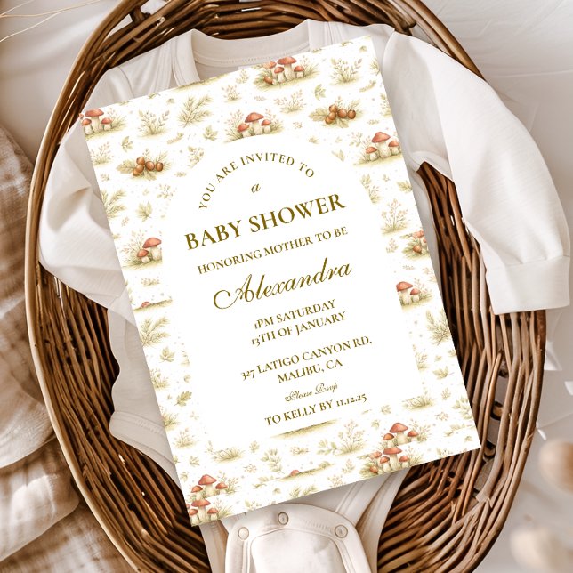 Invitación Storybook Mushroom Woodland Baby Shower (Subido por el creador)