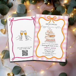 Invitación Storybook 'New Chapter' QR Code Bridal Shower
