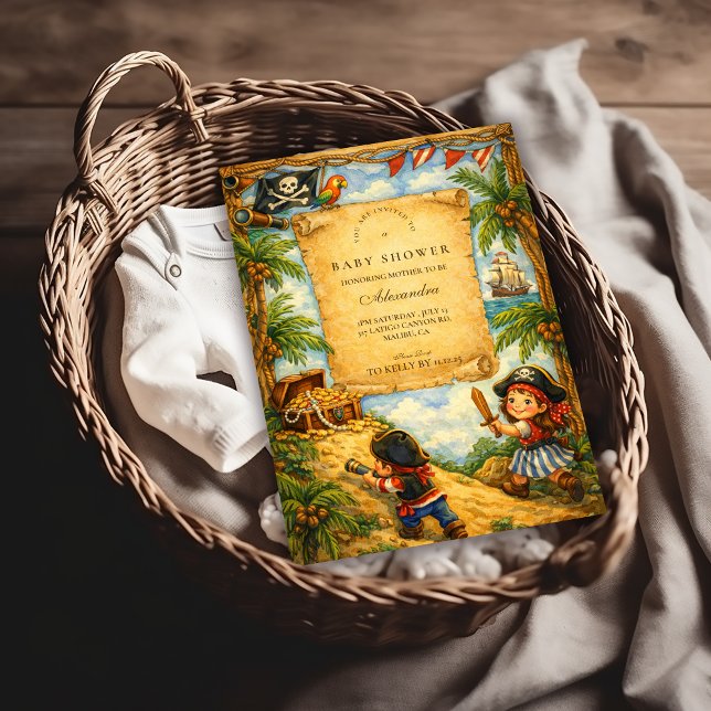 Invitación Storybook Pirate Adventure Baby Shower (Subido por el creador)