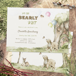 Invitación Storybook Treehouse Bearly Wait Baby Shower