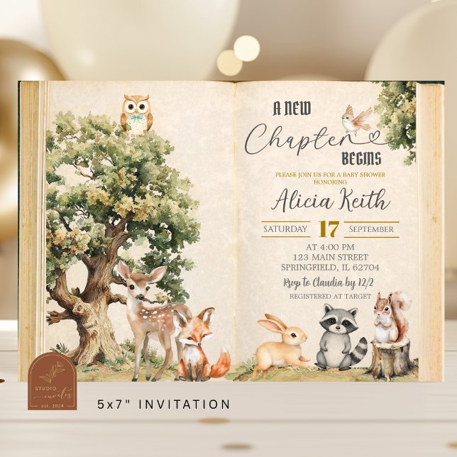 Invitación Storybook woodland baby shower (Subido por el creador)