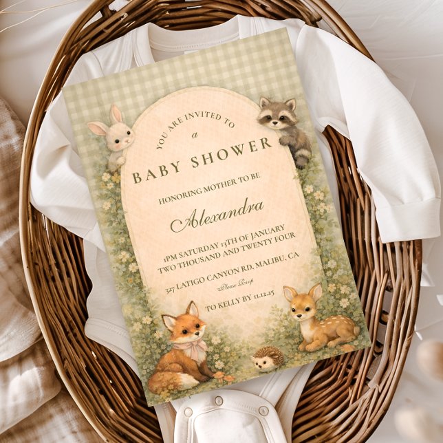 Invitación Storybook Woodland Meadow Baby Shower (Subido por el creador)