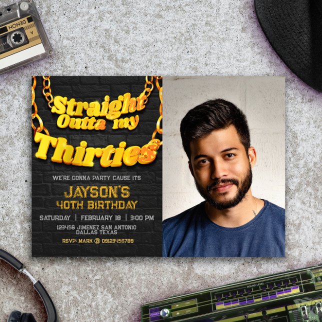 Invitación Straight Outta mis Treinta (Subido por el creador)
