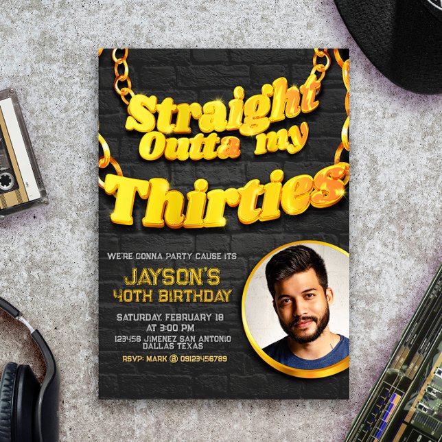 Invitación Straight Outta mis Treinta (Subido por el creador)