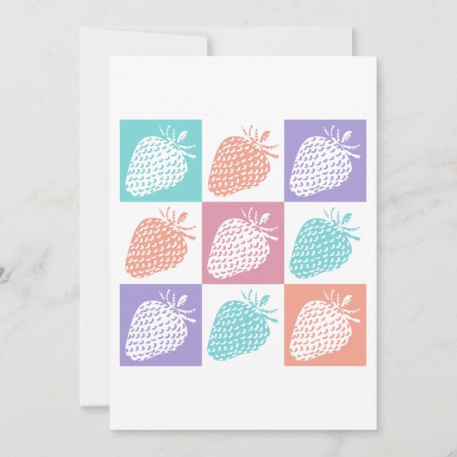 Invitación Strawberries Colorful Summer (Anverso)