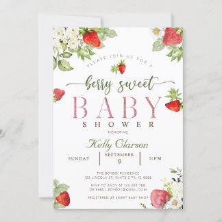 Invitación Strawberry Baby Shower