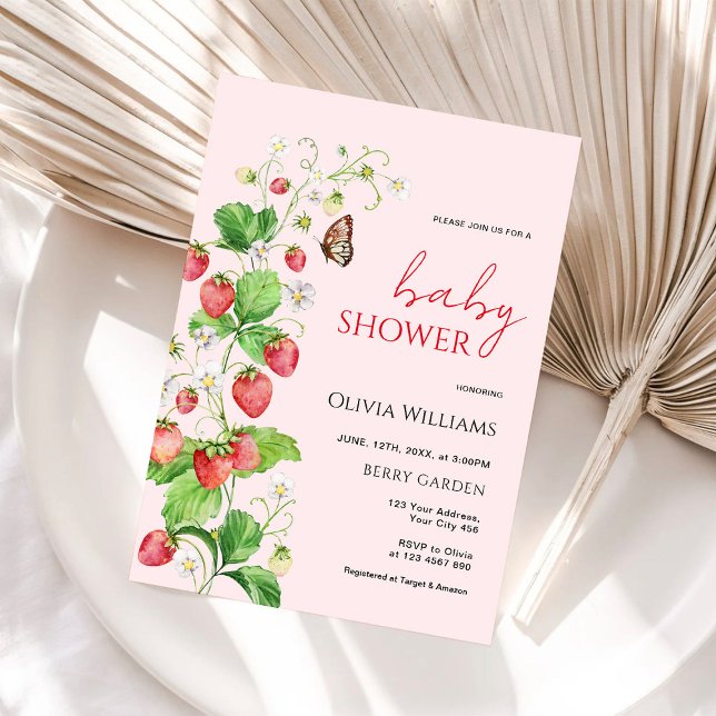 Invitación Strawberry Baby Shower (Subido por el creador)