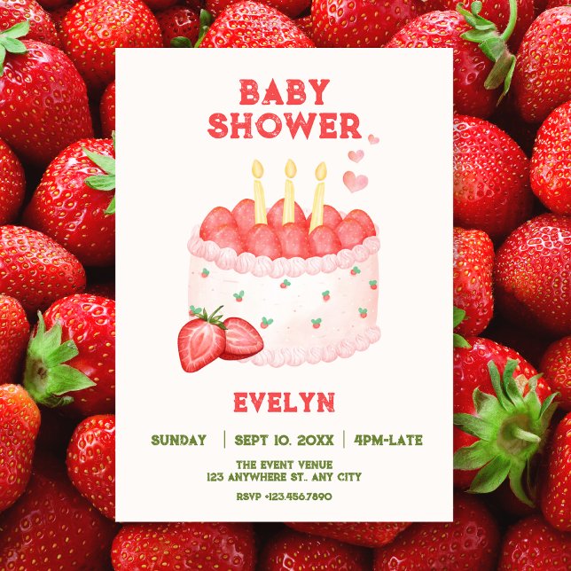 Invitación Strawberry baby shower (Subido por el creador)