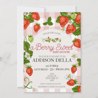 Invitación Strawberry Baby Shower | Berry Sweet