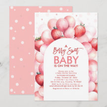 Strawberry Balloons Berry Sweet Baby Shower
