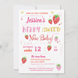 Invitación Strawberry BERRY DULCE Ducha de bebé