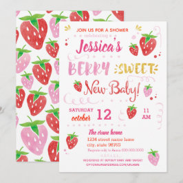 Invitación Strawberry BERRY DULCE Ducha de bebé