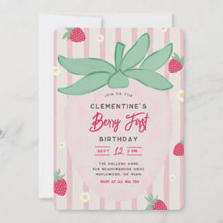 Invitación Strawberry Berry First Birthday Invitation