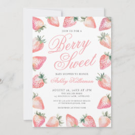 Invitación Strawberry Berry Sweet Baby Shower
