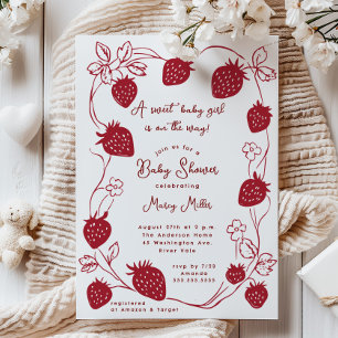 Invitación Strawberry Delight Baby Shower