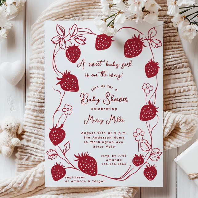 Invitación Strawberry Delight Baby Shower (Subido por el creador)