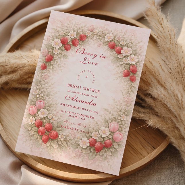 Invitación Strawberry In Love Bridal Shower (Subido por el creador)