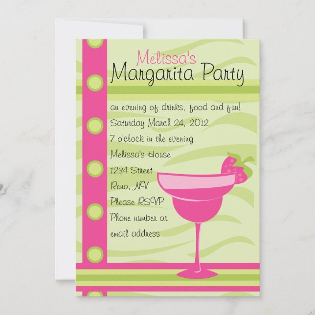 Invitación Strawberry Margarita Fiesta (Anverso)