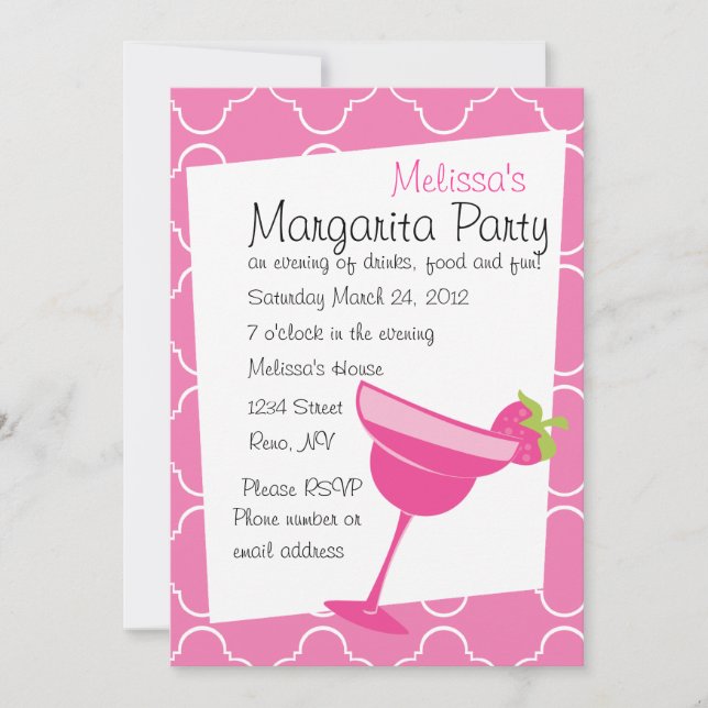 Invitación Strawberry Margarita Fiesta (Anverso)