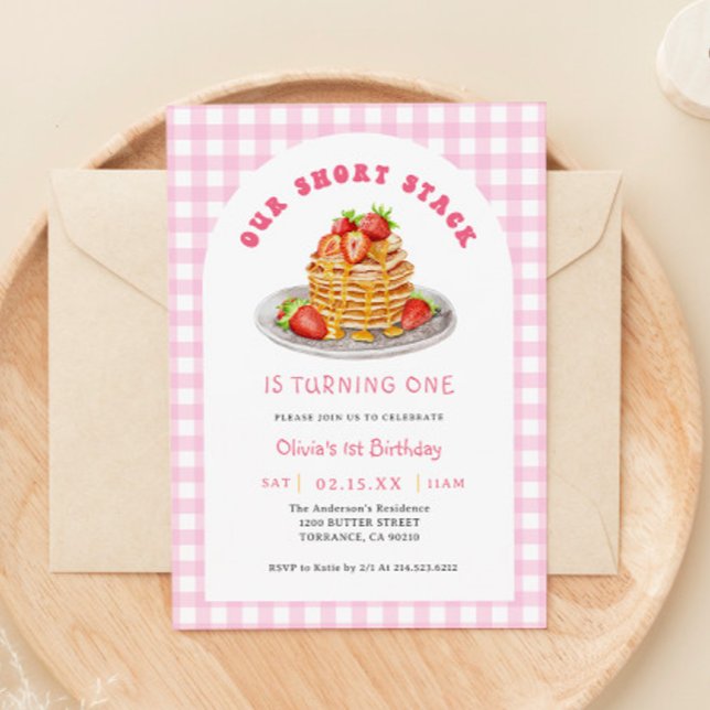 Invitación Strawberry Pancake Breakfast Birthday Party (Subido por el creador)
