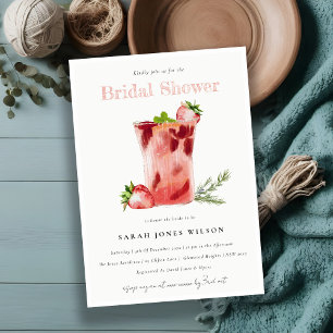 Invitación Strawberry Pink Margarita Cocktail Shower