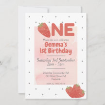 Strawberry Polka Dot ONE 1º cumpleaños