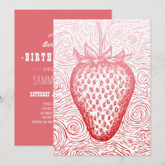 Invitación strawberry swirls