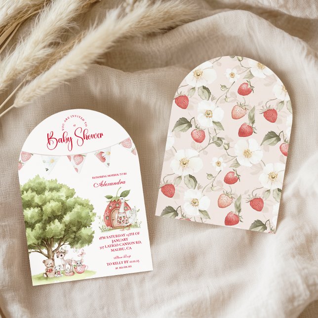 Invitación Strawberry Woodland Baby Shower (Subido por el creador)