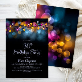 Invitación String Lights 30th Birthday Party