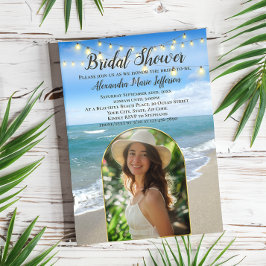 Invitación String Lights Beach Bridal Shower Arch Photo