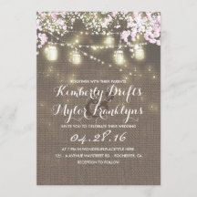 String Lights Mason Jars Rustic Burlap Boda