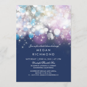 Invitación String Lights Navy Bridal Shower